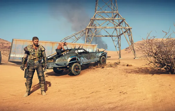 Picture car, game, sand, Mad Max, suna