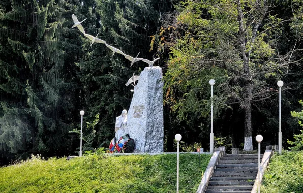 Picture The Great Patriotic War, Republic Of North Ossetia-Alania, Dzuarikau village, monument "Seven Gazdanov brothers", grieving …