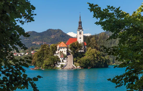 Island, Slovenia, Lake Bled, Slovenia, Lake bled, Bled, Assumption of Mary Pilgrimage Church, Bled