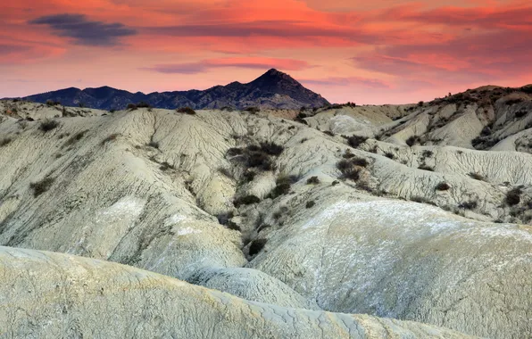 The sky, landscape, mountains