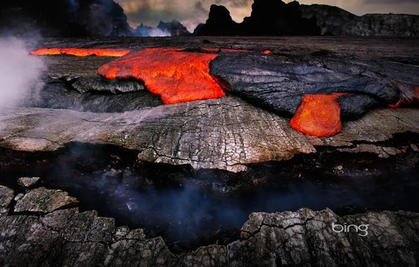 Nature, lava, Hawaii, bing