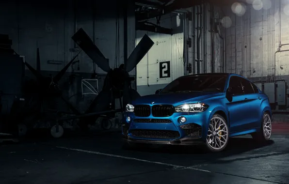 Picture BMW, Blue, X6M, Vossen, Sight, F86