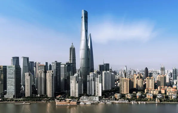 The city, building, skyscrapers, China, Shanghai