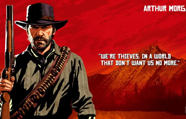 Picture art, bandit, Rockstar, Red Dead Redemption 2, Arthur Morgan