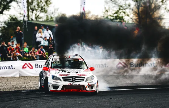 Smoke, drift, mercedes, drift, 2023, DMEC, Drift Masters European Championship