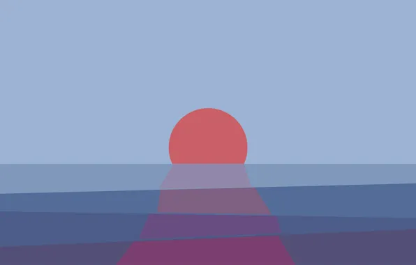 Picture sea, the sun, sunset, horizon