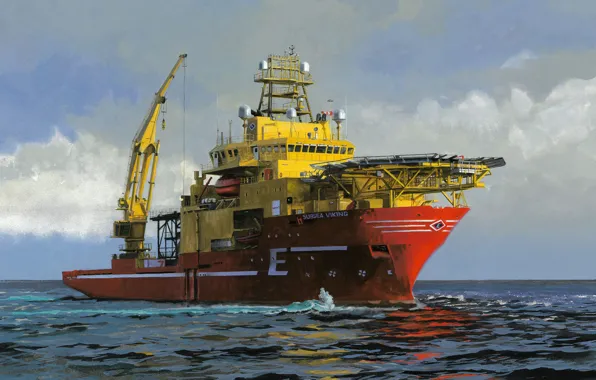 Picture sea, the sky, Norway, Subsea Viking, Supply vessel