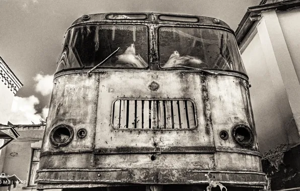 Past, bus, USSR, grunge, nostalgia