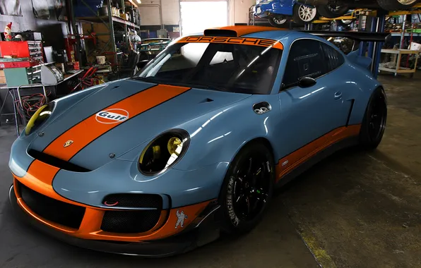 Picture sport, tuning, garage, Porsche, GT3, Gulf