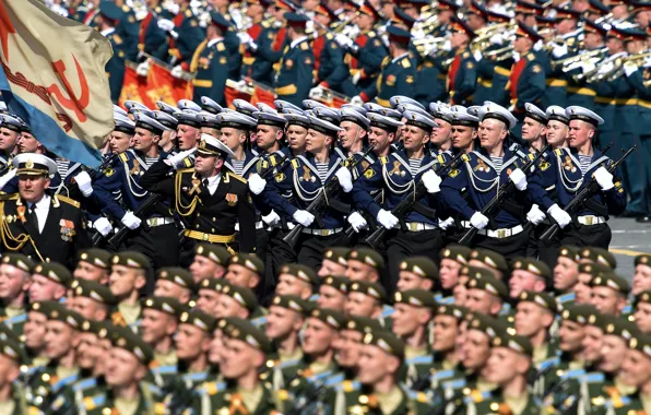 Holiday, victory day, parade, red square, Sailors
