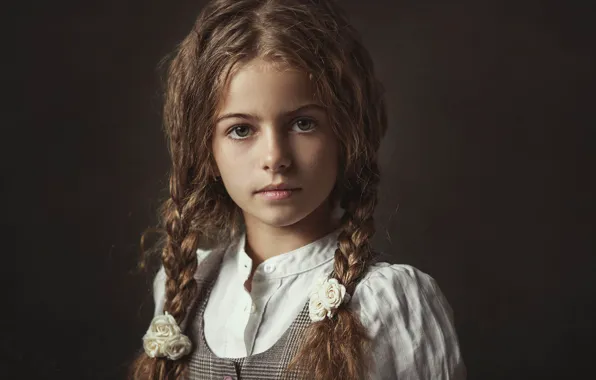 Picture portrait, girl, braids
