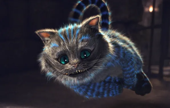 Picture look, strips, smile, teeth, Cheshire cat, glow