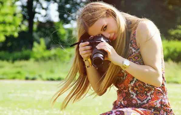 Picture summer, look, girl, face, hair, the camera