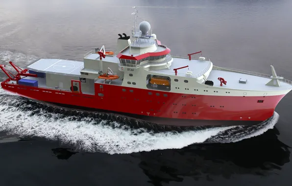 Sea, The ship, Graphics, Rendering, Navy, Vessel, Offshore Supply Ship, Supply Ship