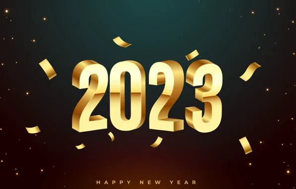 Lights, the inscription, Shine, figures, New year, green background, gold, date