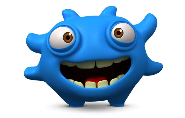 Monster, monster, smile, cartoon, character, funny, cute