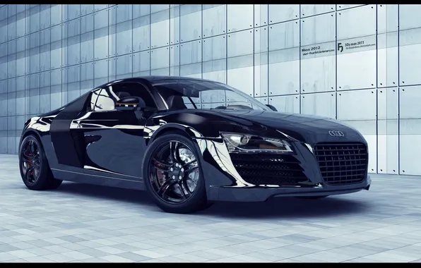 Audi, black, render, evil