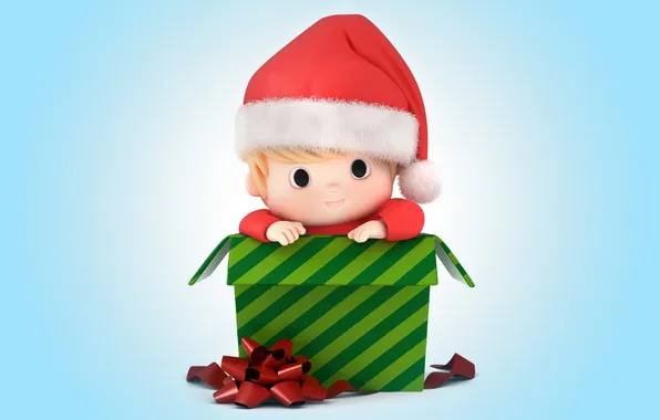 Gift, new year, Christmas, baby, christmas, Santa, baby, santa claus