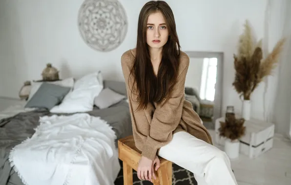 Girl, sweetheart, model, Wallpaper, brown hair, beautiful, Pants, Sexy