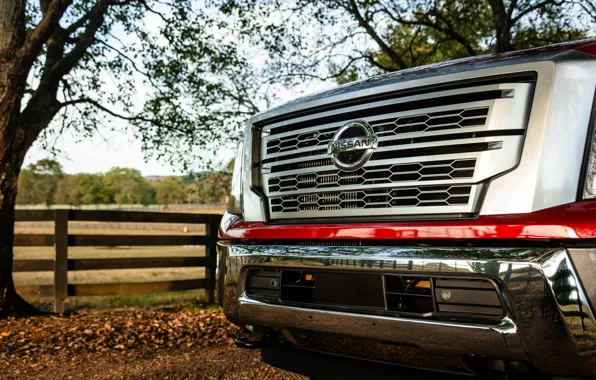 Before, Nissan, grille, pickup, Titan, 2020, Titan XD Platinum Reserve