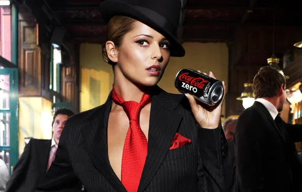 Picture girl, hat, Cola