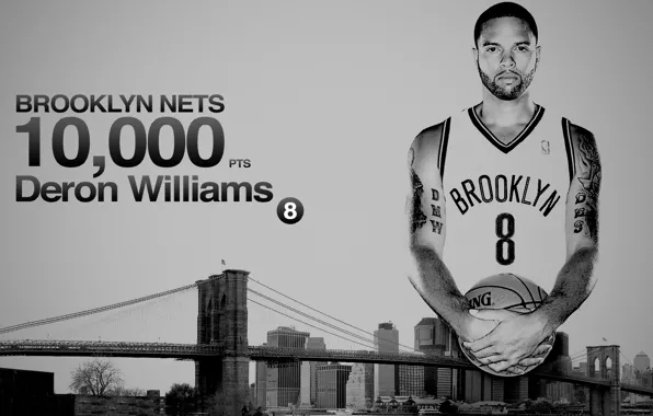 Picture Bridge, The city, Brooklyn, Basketball, Brooklyn, NBA, Nets, Player