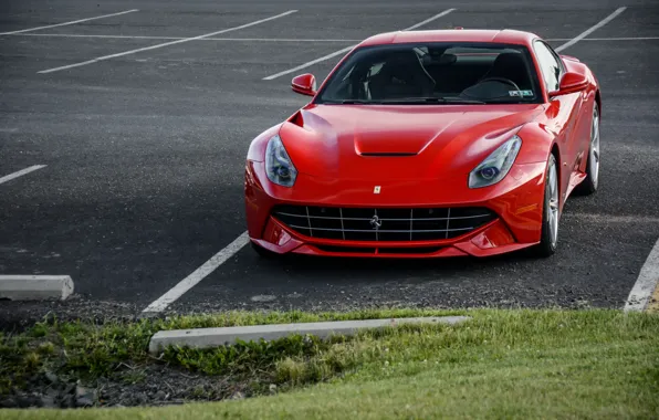 Picture Ferrari, Red, Parking, Berlinetta, F12