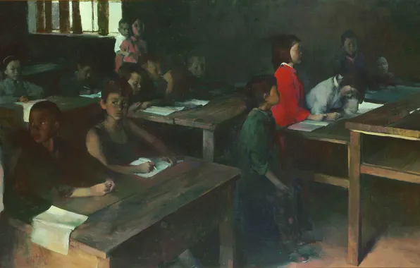 Picture school, desks, students, Hope, the Chinese, HongNian Zhang, Cass