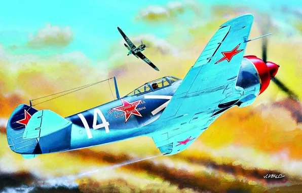 Picture Bf.109, La 5FN, The second World war, radial engine, 52 air victories, guard captain K. …