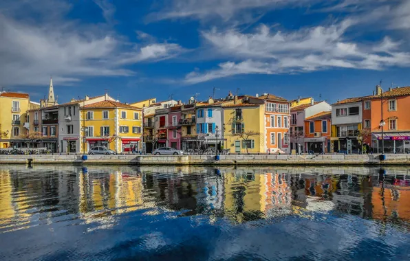 Sea, reflection, France, home, Martigues