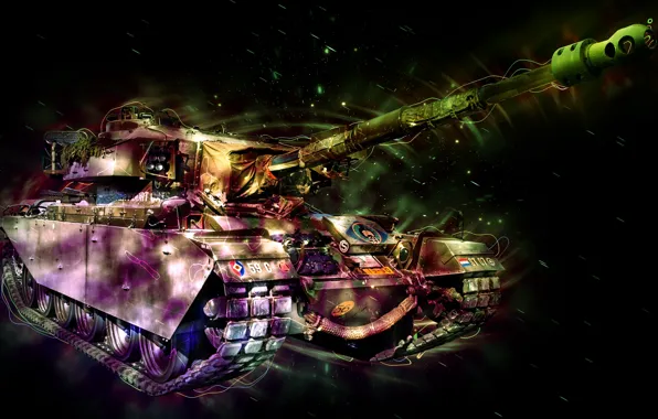 Picture Trunk, Armor, Tank, Black background, Armored