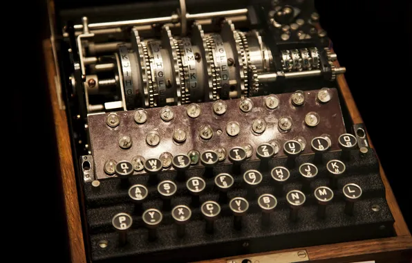 Picture machine, model, military, German, Enigma, encryption, naval, four