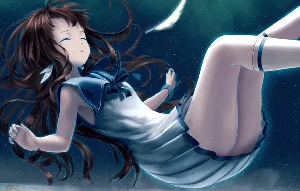 Girl, feathers, like no asukara, mukaido manaka, Khachapuri