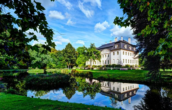 Reflection, Germany, Pond, Palace, Branitz