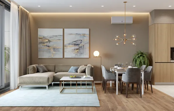 Wallpaper design, style, interior, living room, dining room for mobile ...