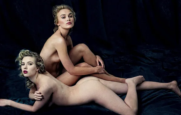 Scarlett Johansson, Keira Knightley, Keira Knightley, Scarlett Johansson, young, beautiful, naked, actress