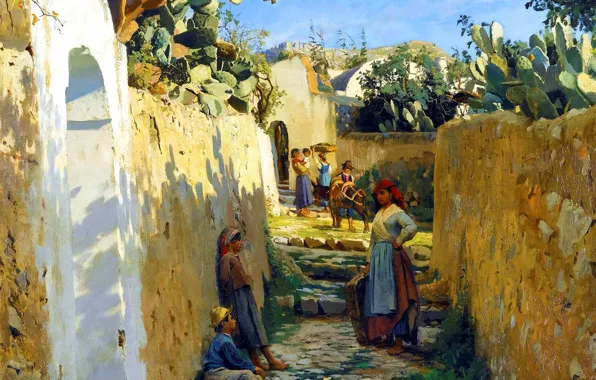 Home, Trees, People, Picture, Peder Mork Monsted, Anacapri, Peter Merk Of Menstad, Peder Mørk Mønsted