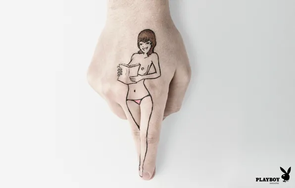 Girl, creative, figure, panties, playboy, hands, fingers, owner