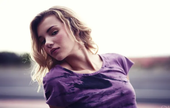 Picture girl, woman, model, purple, blonde, female, Rachel Yampolsky