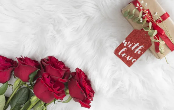 Flowers, gift, roses, red, red, love, flowers, romantic