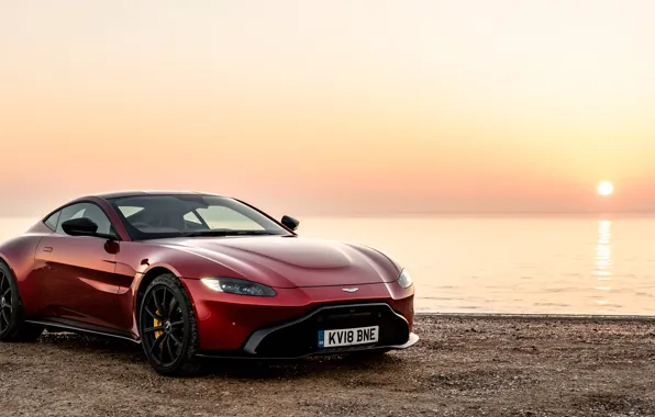 Sunset, Aston Martin, Vantage, 2018