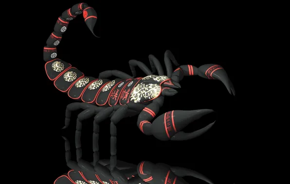 Picture characters, Scorpio, black and red