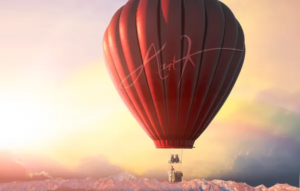 The sky, balloon, art, the journey