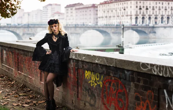 Look, girl, the city, style, street, dress, legs, Deborah