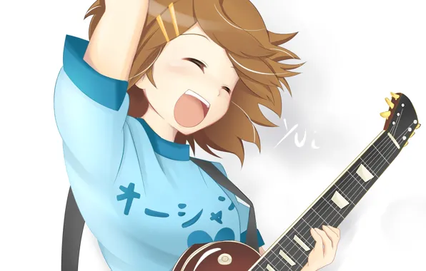 Girl, guitar, clips, Yui, K-On!, Light music