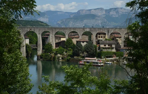 Picture France, Home, Bridge, Lake, Panorama, Roof, Bridge, France