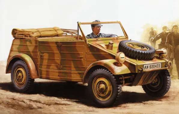 Figure, Volkswagen, car, The second world war, high, patency, German, Тур 82 (Kübelwagen)