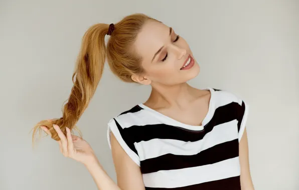 Girl, pose, photo, sweetheart, portrait, tail, blouse, gentle