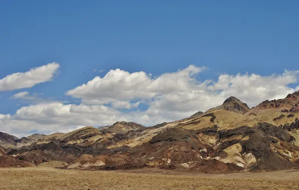 The sky, clouds, mountains, dry, CA, Nevada, solar, United States