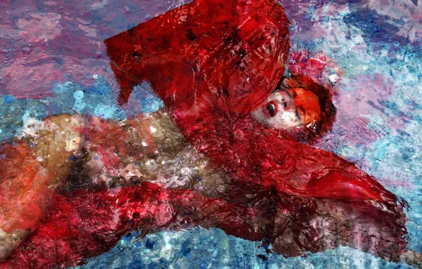 Girl, style, background, Trash Art